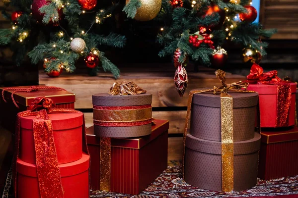 Karácsonyi ajándékdobozok — Stock Fotó