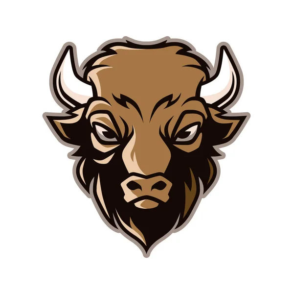 Bison Head Vector Mascota — Vector de stock