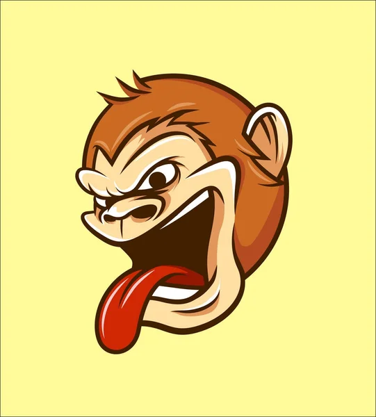 Chimp Monkey Tonue Cartoon Vector — стоковый вектор