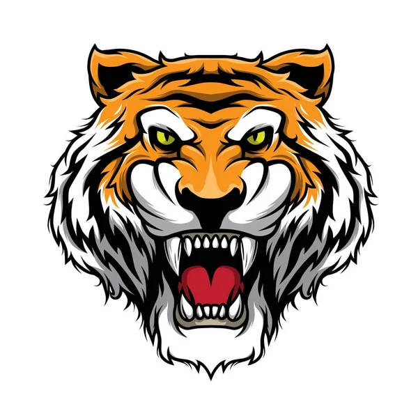 Roaring Tiger Head Illustration Vector — Stock Vector