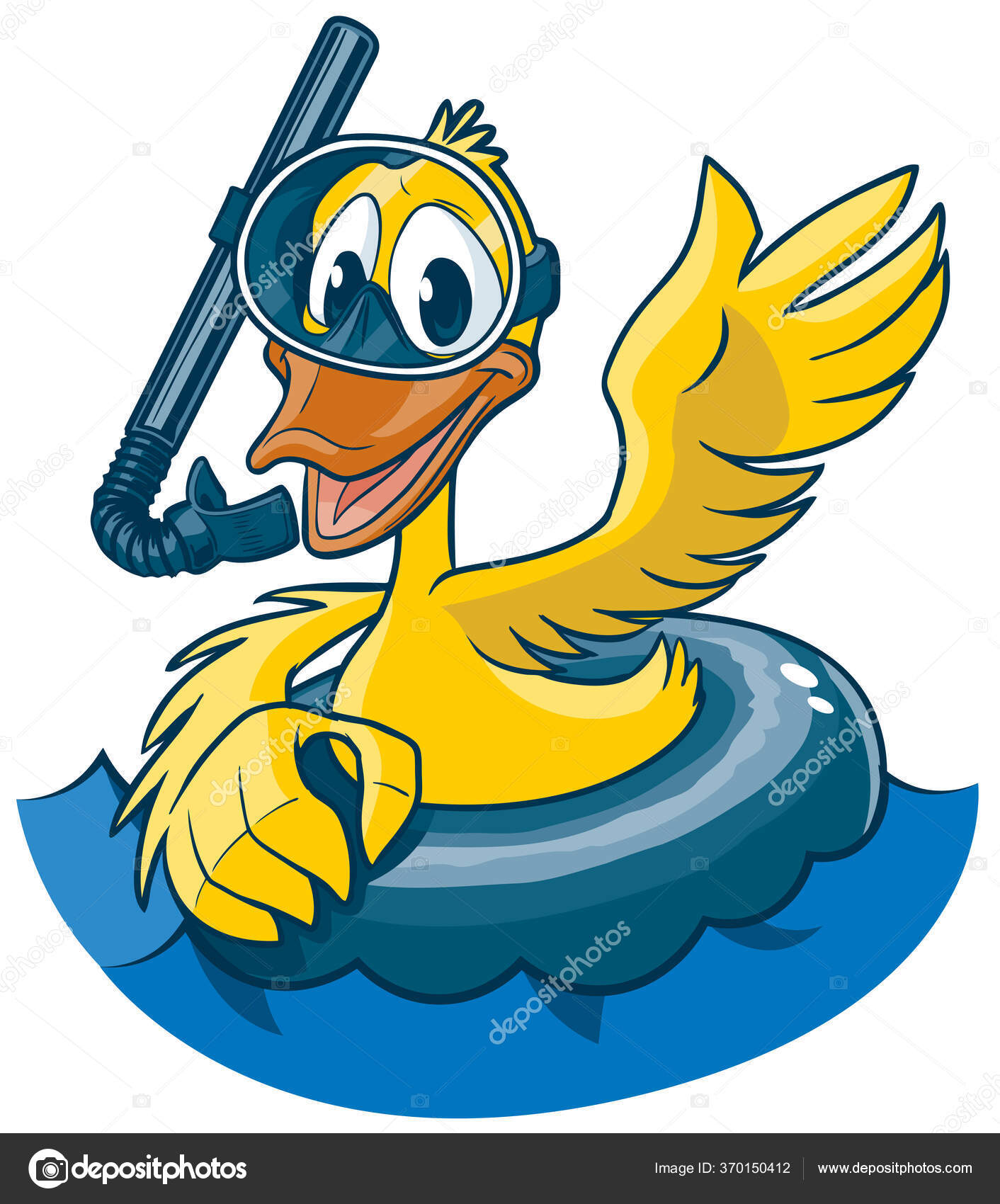 Cartoon Duck Snorkel Mask Inner Tube Stock Vector Image by ©Dolimac