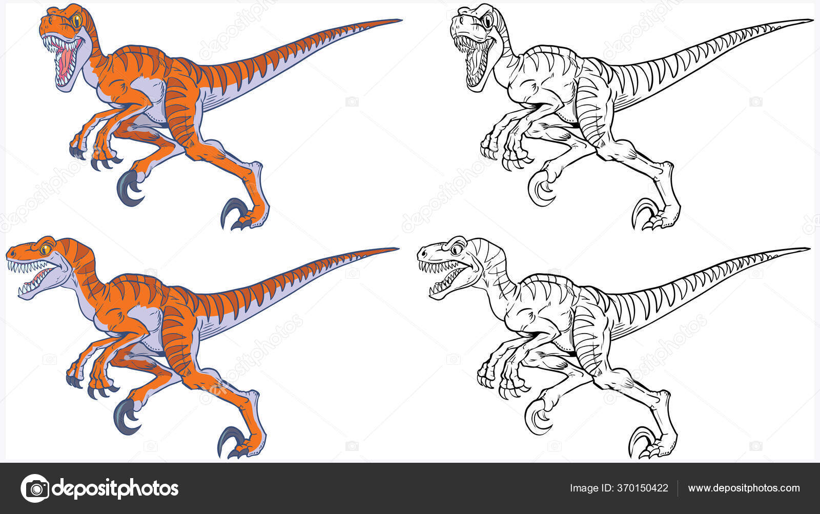 Colored Running Dinosaur