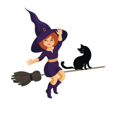  bir süpürge üzerinde küçük cadı