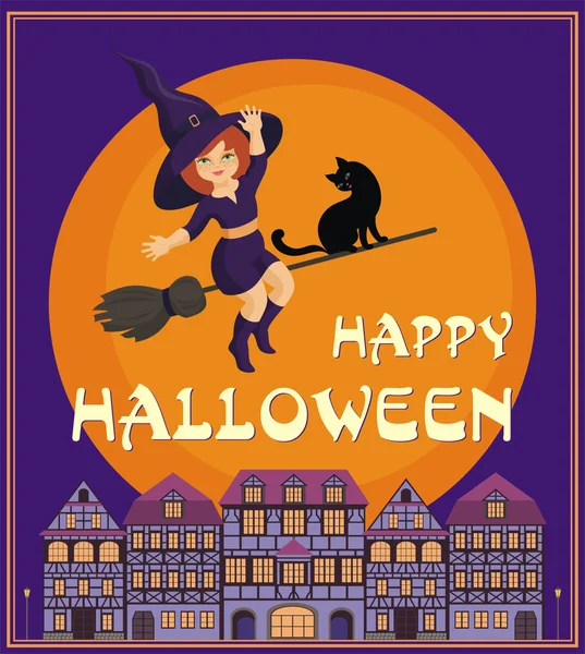 Happy Halloween greeting card — Stock Vector