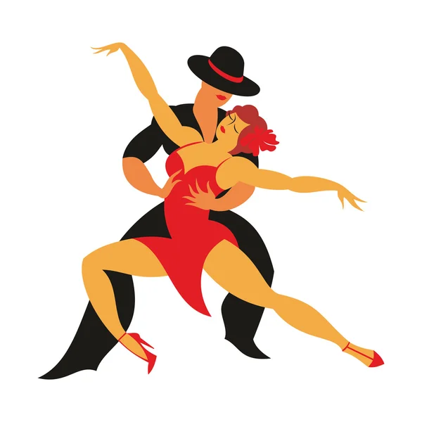 Paar tanzt einen Tango — Stockvektor