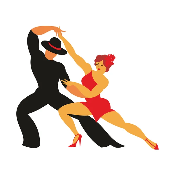 Paar dansende tango — Stockvector