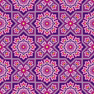 Arabesk mor bir arka plan üzerinde