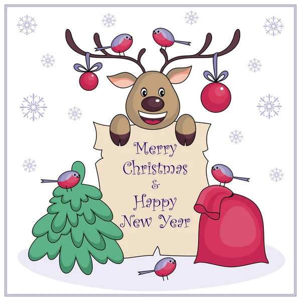 Feliz tarjeta de felicitación de Navidad — Archivo Imágenes Vectoriales
