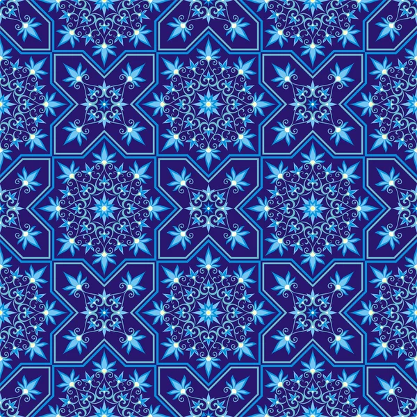 Arabesque sur fond bleu — Image vectorielle