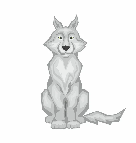 Gray wolf sits — Stockový vektor