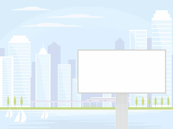 Panneau d'affichage dans la ville moderne — Image vectorielle
