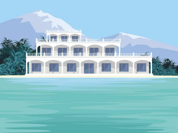 Villa sur la plage — Image vectorielle