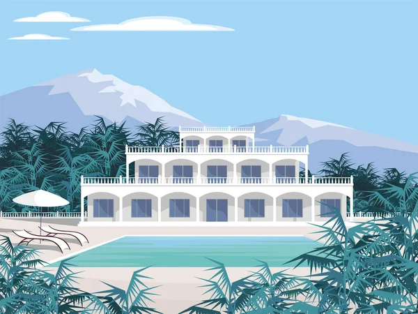 Villa en las montañas — Vector de stock