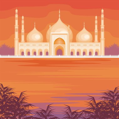  Cami ve gün batımı