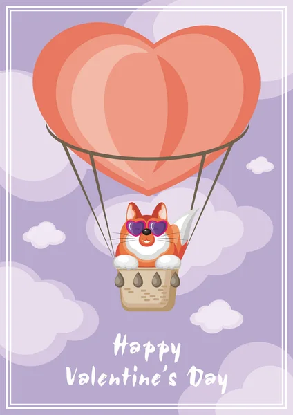 Fox and balloon — Stock Vector