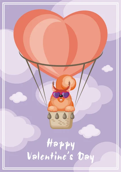 Squirrel and balloon — Stock Vector