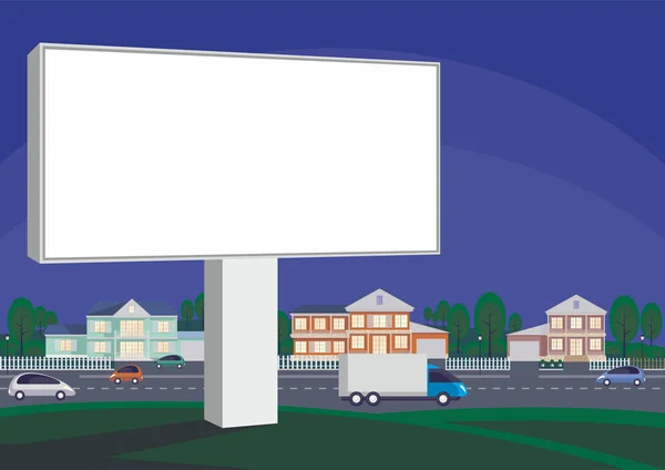Hétvégi ház a község és a billboard — Stock Vector