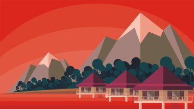 bungalovlar ve kıyı