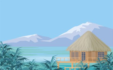 deniz manzarası ve bungalov