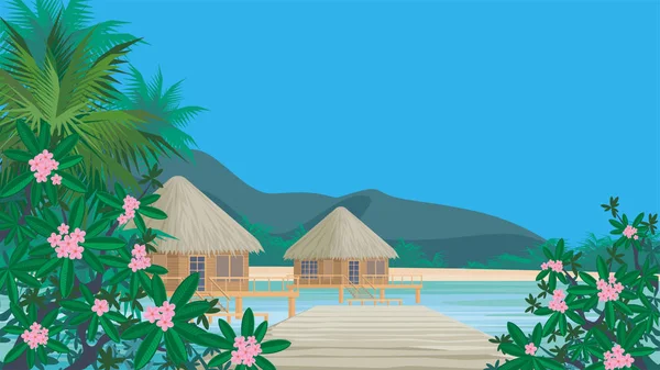 A trópusokon Resort — Stock Vector