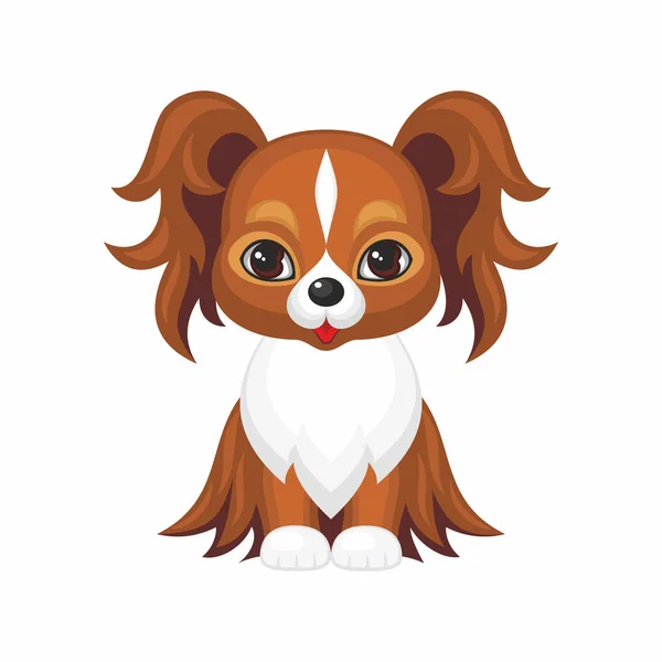 Cão bonito Papillon — Vetor de Stock