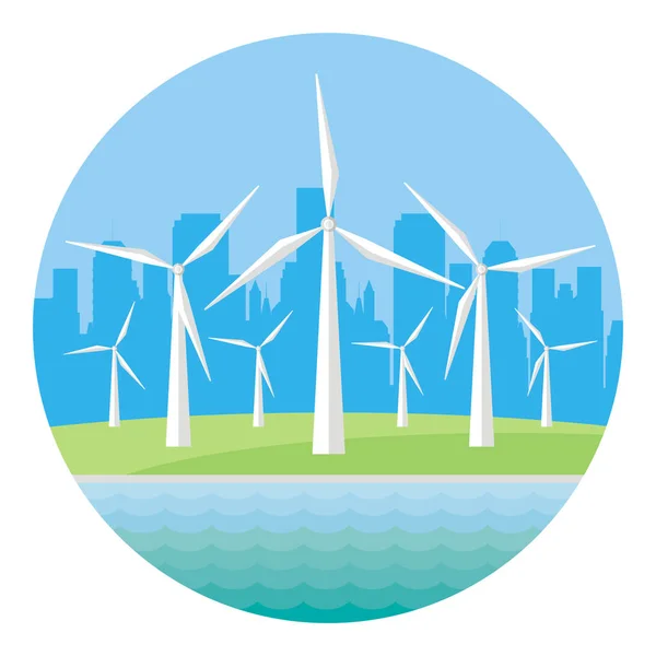 Elektrownia wiatrowa — Wektor stockowy