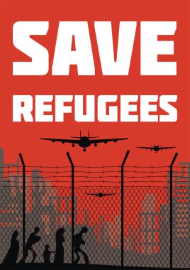 poster about refugees clipart