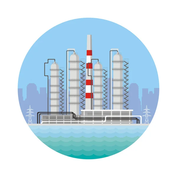 The petroleum refinery — Stock Vector