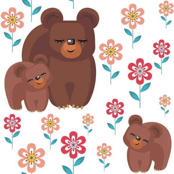 Шаблон с медведями — стоковый вектор