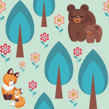  Orman hayvanları desen