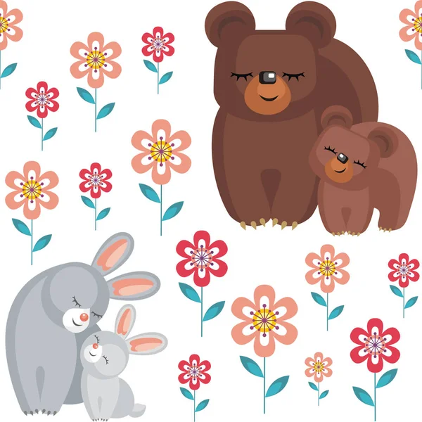 Bears and rabbits — Stock Vector