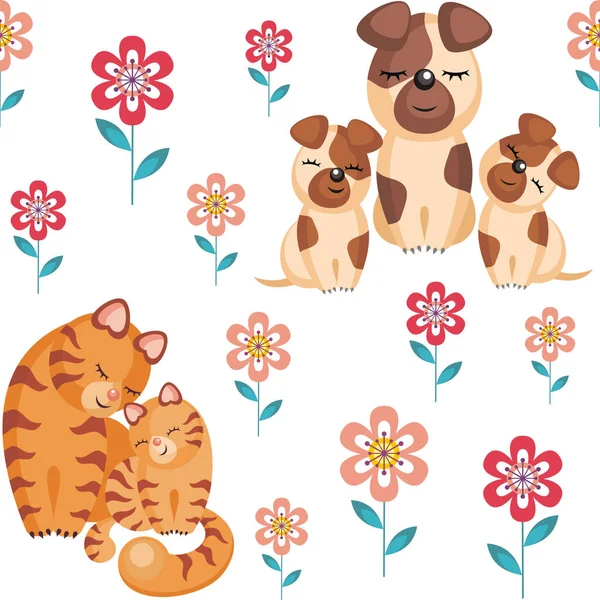 Cats and dogs — Stock Vector