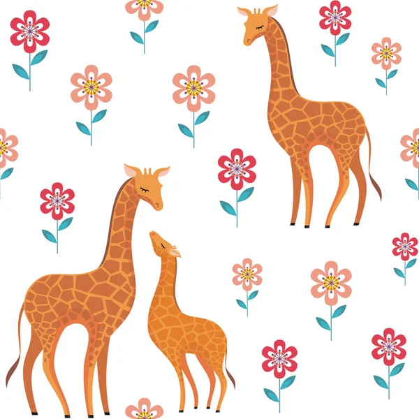 Giraff med en unge — Stock vektor