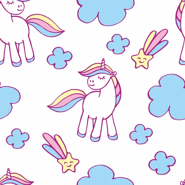 Lilla unicorn sömlösa mönster — Stock vektor