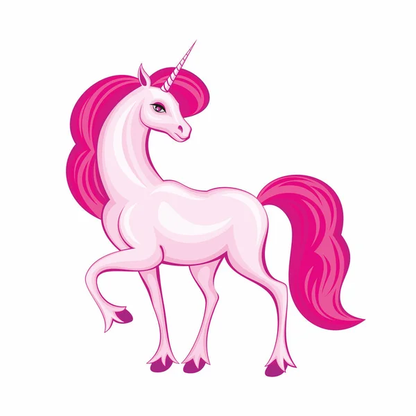 Unicorn Merah Muda yang cantik - Stok Vektor