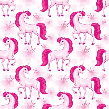 Pembe tek boynuzlu at desen