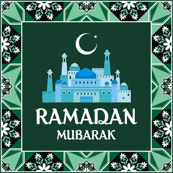 Ramadan Grußkarte grün — Stockvektor