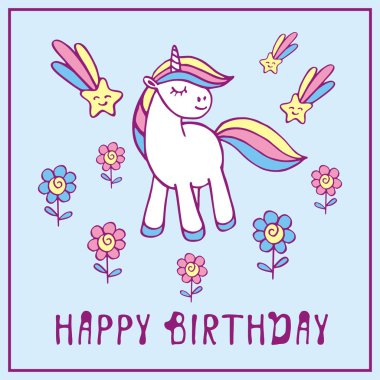 Sevimli küçük tek boynuzlu at.