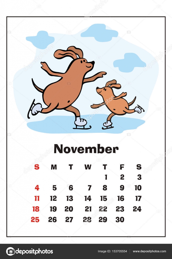 november 2018 calendar clipart