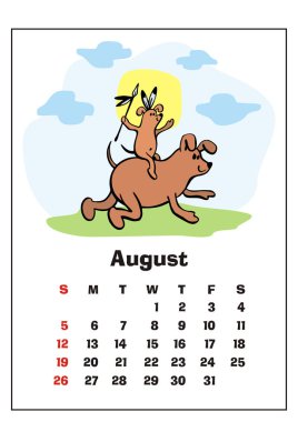 Ağustos 2018 takvim