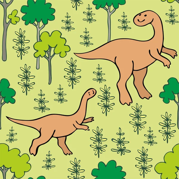 Смішний динозаврів безшовний візерунок — стоковий вектор