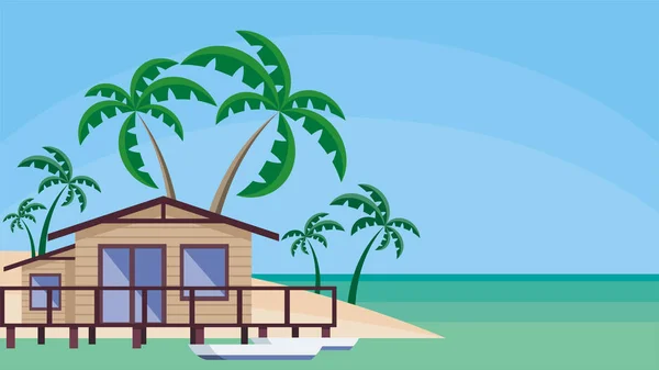 La maison près de la mer — Image vectorielle