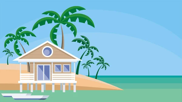 Bungalow on stilts — Stock Illustration Bungalow on stilts Royalty Free Stock Illustrations