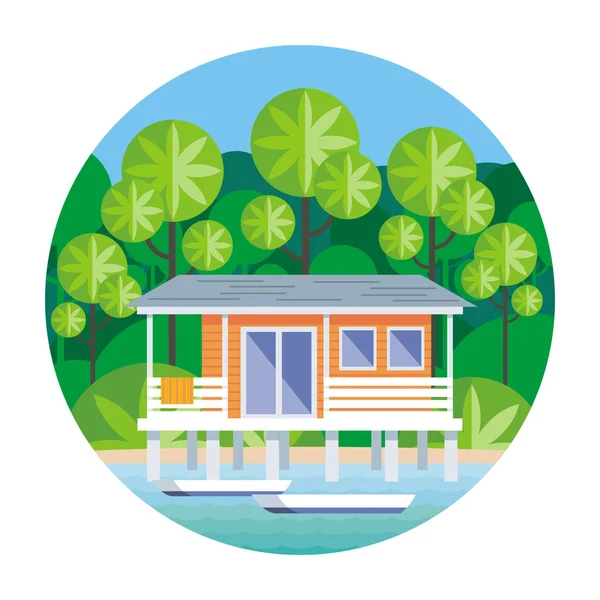 The house at water — Stock Illustration The house at water Royalty Free Stock Vectors