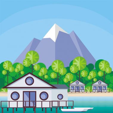 denizin kenarında bungalov