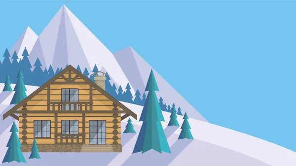 Het houten huis — Stockvector