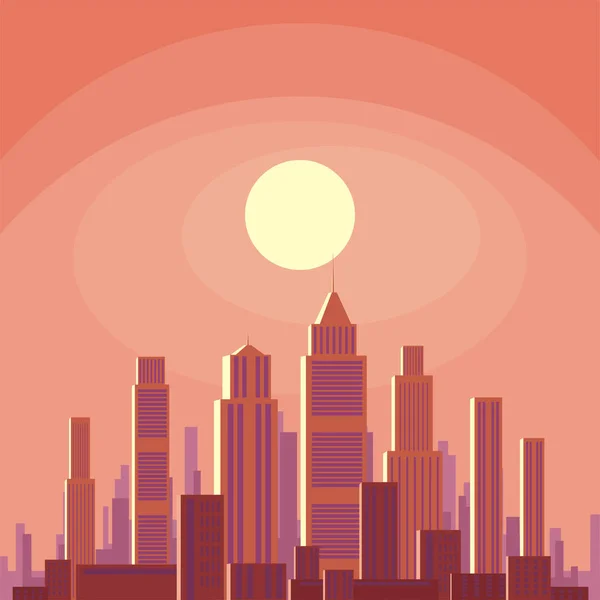 Sonnenaufgang in der Stadt — Stockvektor