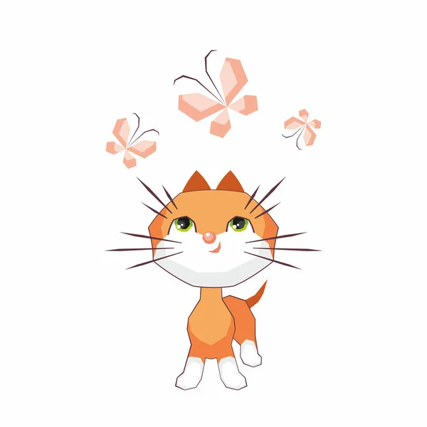 Cute little cat — Stock Vector
