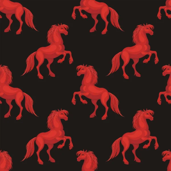 Pola kuda merah - Stok Vektor