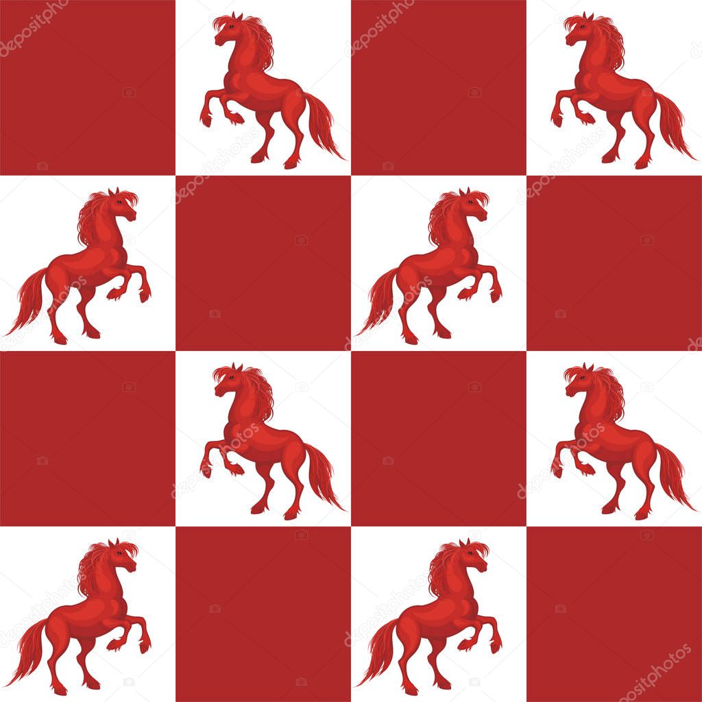 red horses pattern